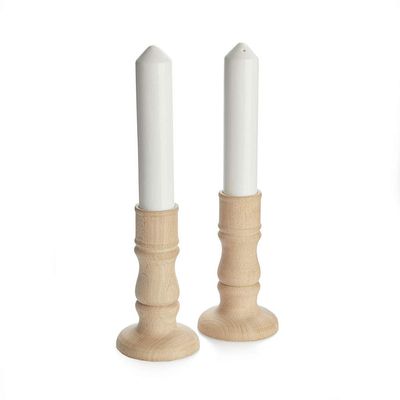 Balvi Salt & pepper set Chandelier Set of 2 pieces shaped candle holder Ceramic/wood 27 cm
