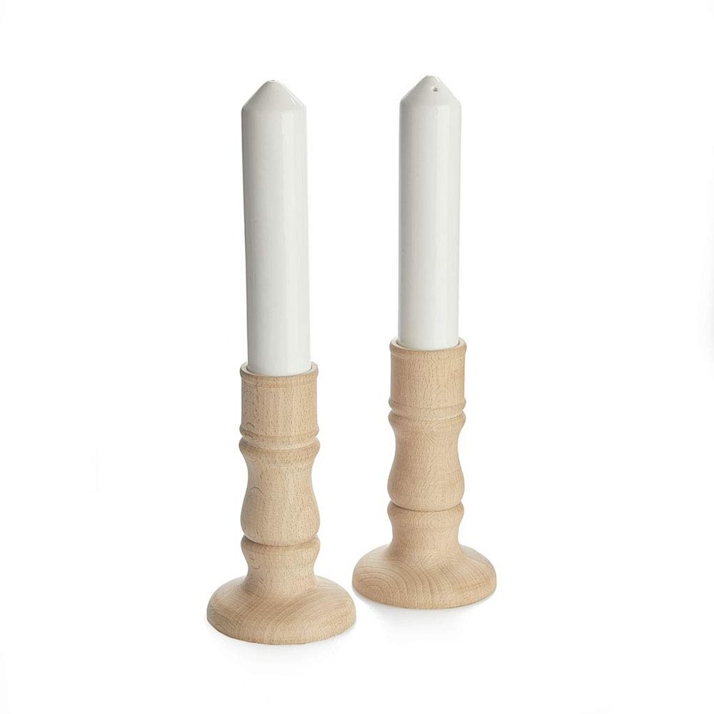 Balvi Salt & pepper set Chandelier Set of 2 pieces shaped candle holder Ceramic/wood 27 cm
