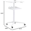 Safco 1944WH VUM Pneumatic Height-Adjustable Stand-Up Mobile Laptop Computer Workstation, Mobile Computer Cart, 22.875" D x 30.75" W x 48.25" H view 3