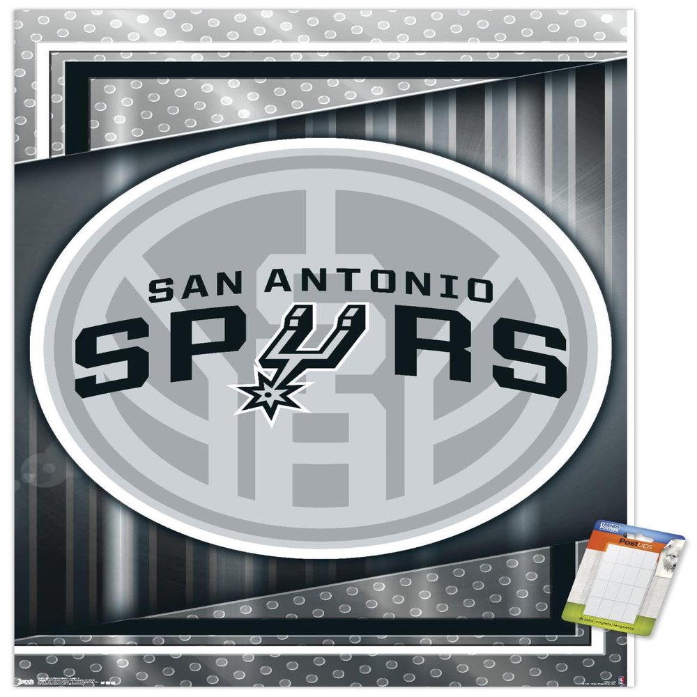 Trends International NBA San Antonio Spurs - Logo 17 Wall Poster, 22.4L x 14.7W, Premium Poster & Mount Bundle