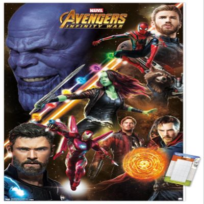 Trends International Marvel Avengers: Infinity War - Challenge Wall Poster, 22.4L x 14.7W, Premium Poster & Mount Bundle