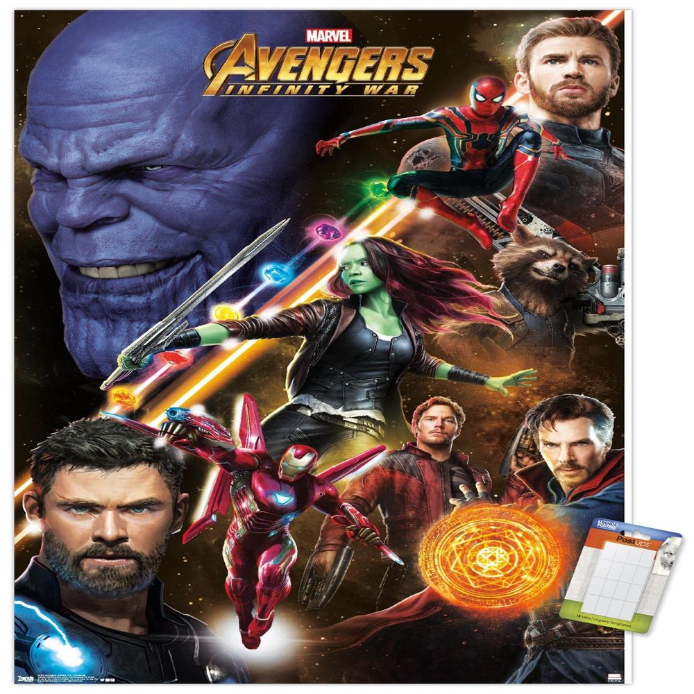 Trends International Marvel Avengers: Infinity War - Challenge Wall Poster, 22.4L x 14.7W, Premium Poster & Mount Bundle