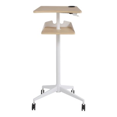 Safco 1944NA VUM Pneumatic Height-Adjustable Stand-Up Mobile Laptop Computer Workstation, Mobile Computer Cart, 22.875" D x 30.75" W x 48.25" H