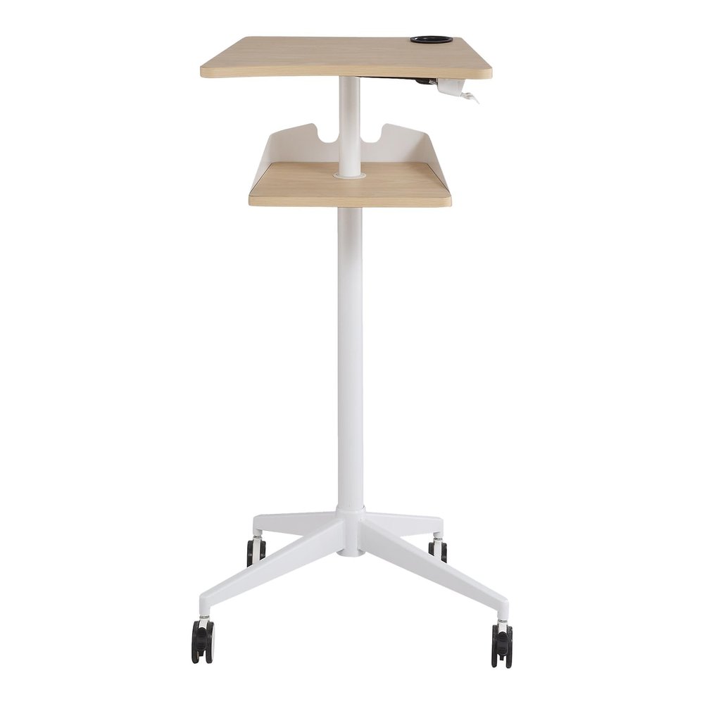 Safco 1944NA VUM Pneumatic Height-Adjustable Stand-Up Mobile Laptop Computer Workstation, Mobile Computer Cart, 22.875" D x 30.75" W x 48.25" H