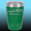 1966-77 Ford Bronco 20oz Stainless Steel Tumbler w/Clear Lid green view 1