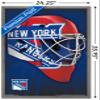 Trends International NHL New York Rangers - Mask 16 Wall Poster, 22.375" x 34", Barnwood Framed Version view 3