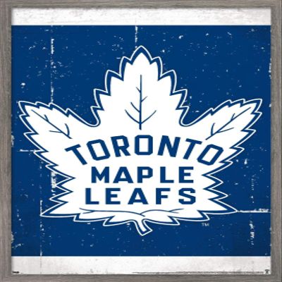 Trends International NHL Toronto Maple Leafs - Retro Logo 16 Wall Poster, 14.725" x 22.375", Barnwood Framed Version