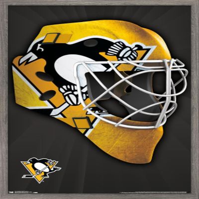 Trends International NHL Pittsburgh Penguins - Mask 16 Wall Poster, 22.375" x 34", Barnwood Framed Version