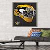 Trends International NHL Pittsburgh Penguins - Mask 16 Wall Poster, 22.375" x 34", Barnwood Framed Version view 2