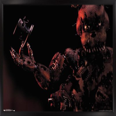 Trends International Five Nights at Freddy's - Nightmare Freddy Wall Poster, 14.725" x 22.375", Black Framed Version