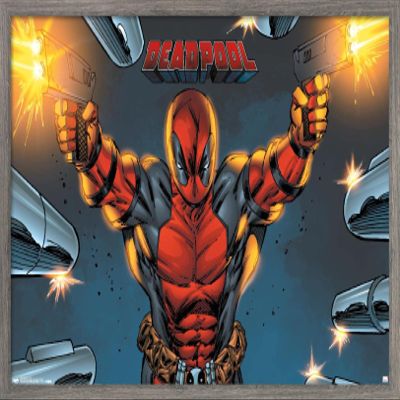Trends International Marvel Comics - Deadpool - Target Wall Poster, 22.375" x 34", Barnwood Framed Version