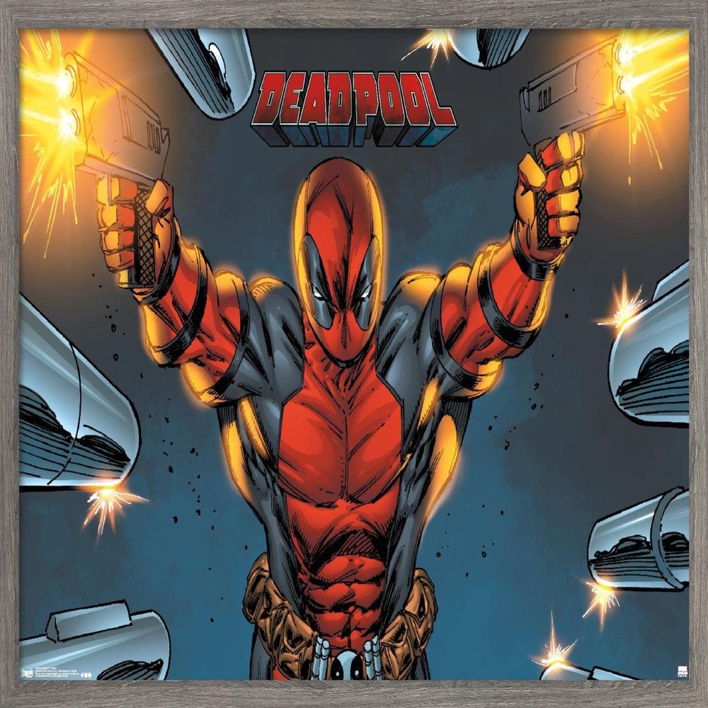 Trends International Marvel Comics - Deadpool - Target Wall Poster, 22.375" x 34", Barnwood Framed Version