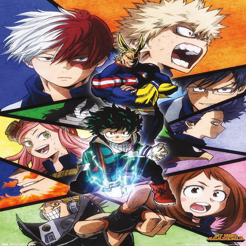 Trends International My Hero Academia-Faces Wall Poster, 14.725" x 22.375", Multi