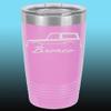 1966-77 Ford Bronco 20oz Stainless Steel Tumbler w/Clear Lid ltpink view 1