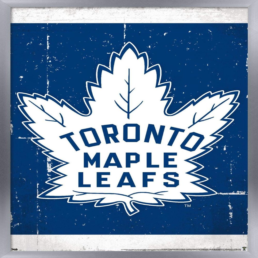Trends International NHL Toronto Maple Leafs - Retro Logo 16 Wall Poster, 14.725" x 22.375", Silver Framed Version