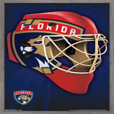 Trends International NHL Florida Panthers Mask 16 Wall Poster, 14.725" x 22.375", Barnwood Framed Version