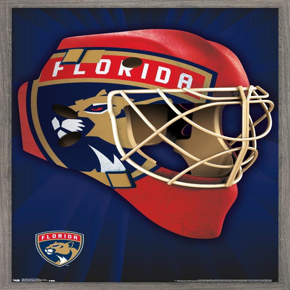 Trends International NHL Florida Panthers Mask 16 Wall Poster, 14.725" x 22.375", Barnwood Framed Version