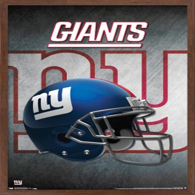 Trends International NFL New York Giants - Helmet 16 Wall Poster, 14.725" x 22.375", Mahogany Framed Version