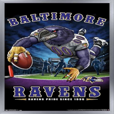 Trends International NFL Baltimore Ravens - End Zone 17 Wall Poster, 14.725" x 22.375", Silver Framed Version