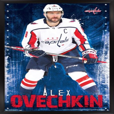 NHL Washington Capitals - Alex Ovechkin 17 Wall Poster, 22.4L" x 14.7W", Black Framed Version