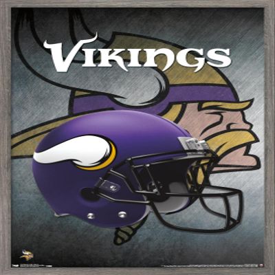 Trends International NFL Minnesota VIkings - Helmet 16 Wall Poster, 14.725" x 22.375", Barnwood Framed Version