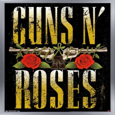 Guns N' Roses - Stacked Logo Wall Poster, 22.4L" x 14.7W", Silver Framed Version