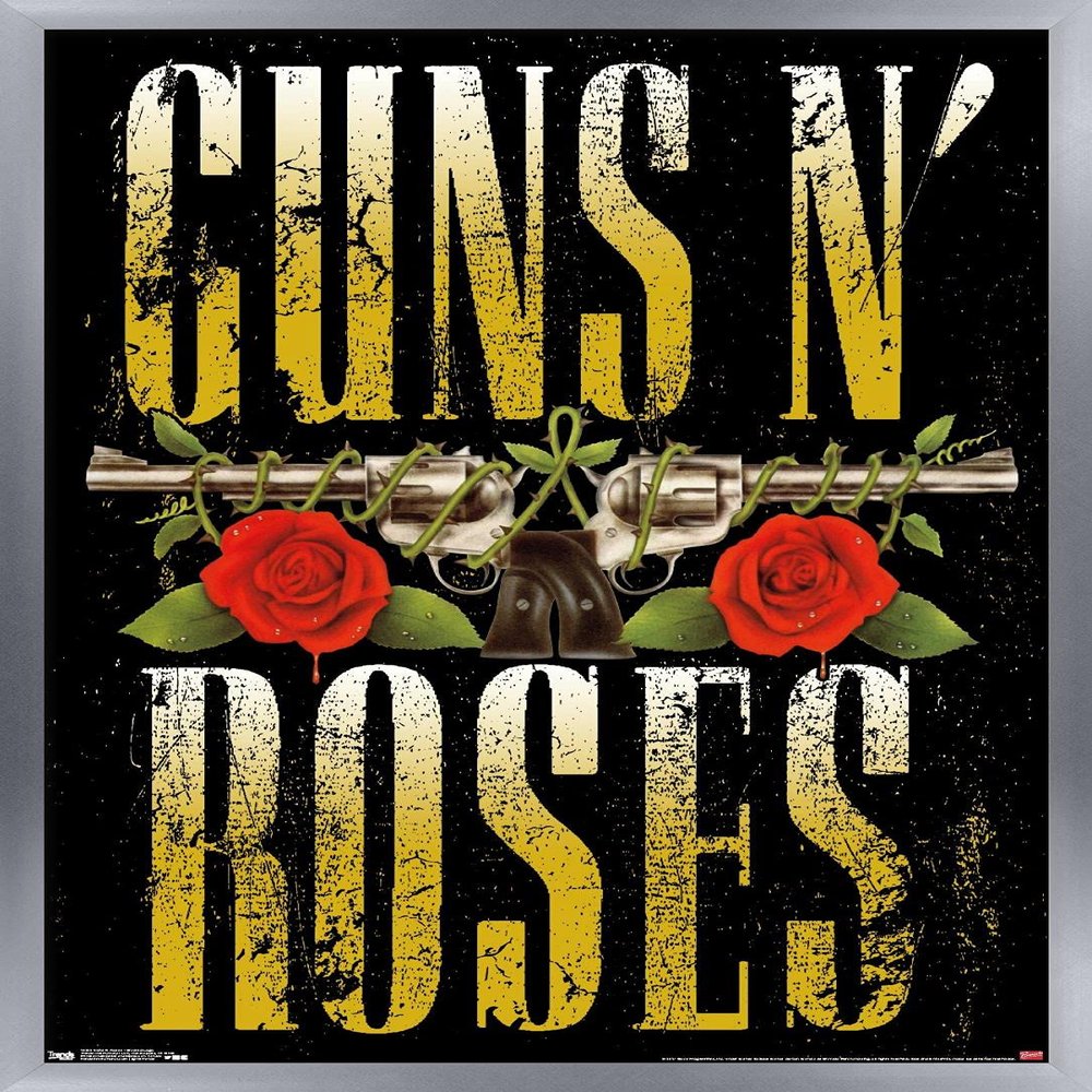 Guns N' Roses - Stacked Logo Wall Poster, 22.4L" x 14.7W", Silver Framed Version