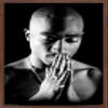 Trends International Tupac - Praying Wall Poster, 14.725" x 22.375", Mahogany Framed Version view 1