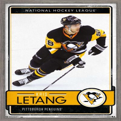 Trends International NHL Pittsburgh Penguins - Kris Letang 16 Wall Poster, 14.725" x 22.375", Barnwood Framed Version