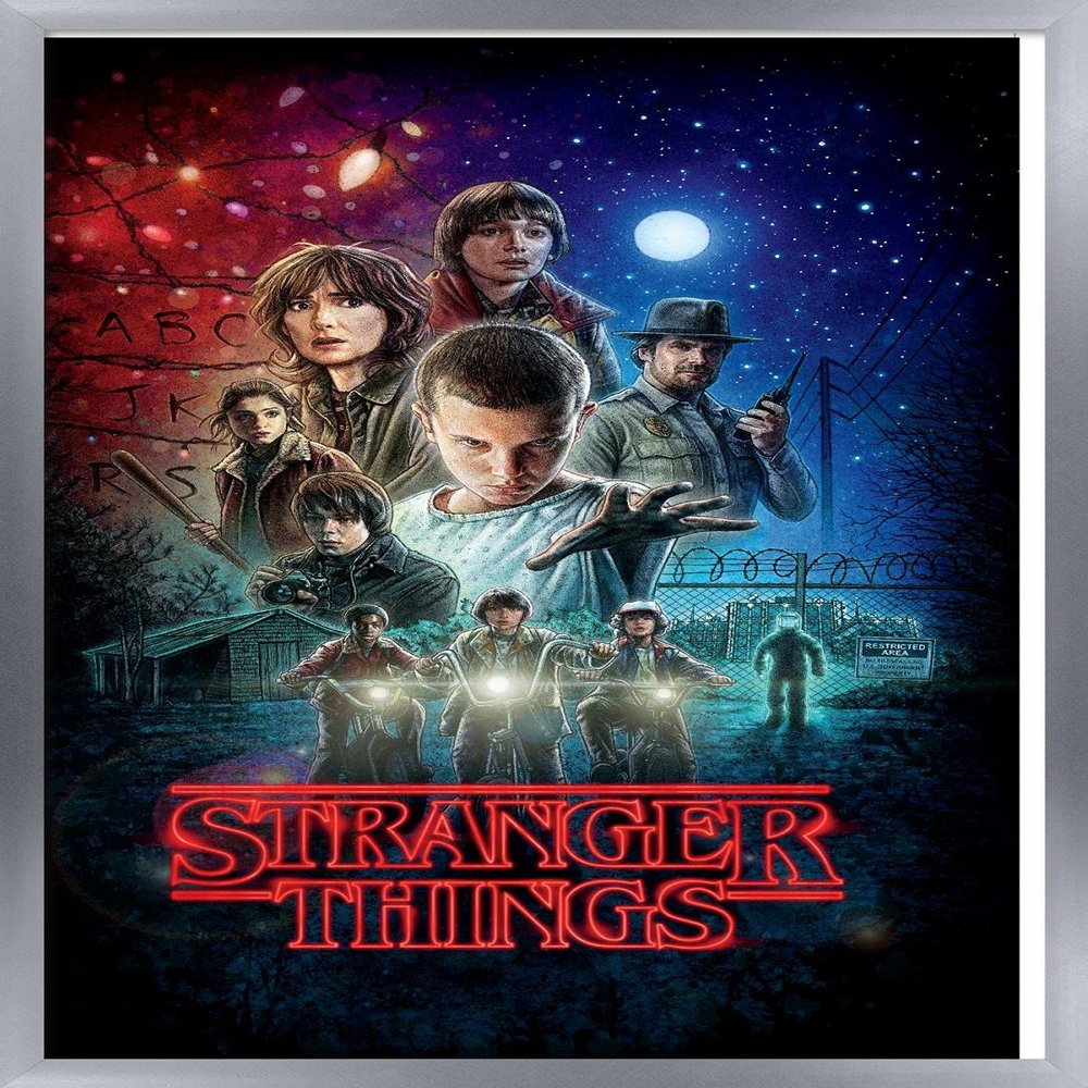Trends International Netflix Stranger Things - One Sheet Wall Poster, 14.725" x 22.375", Silver Framed Version