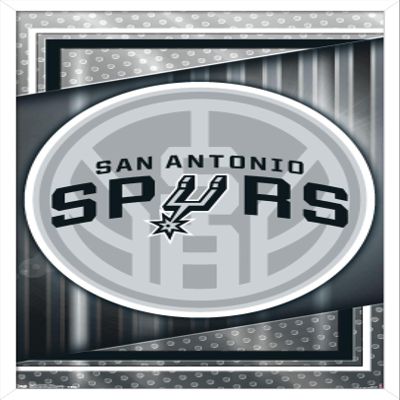 Trends International NBA San Antonio Spurs - Logo 17 Wall Poster, 22.4L x 14.7W, White Framed Version