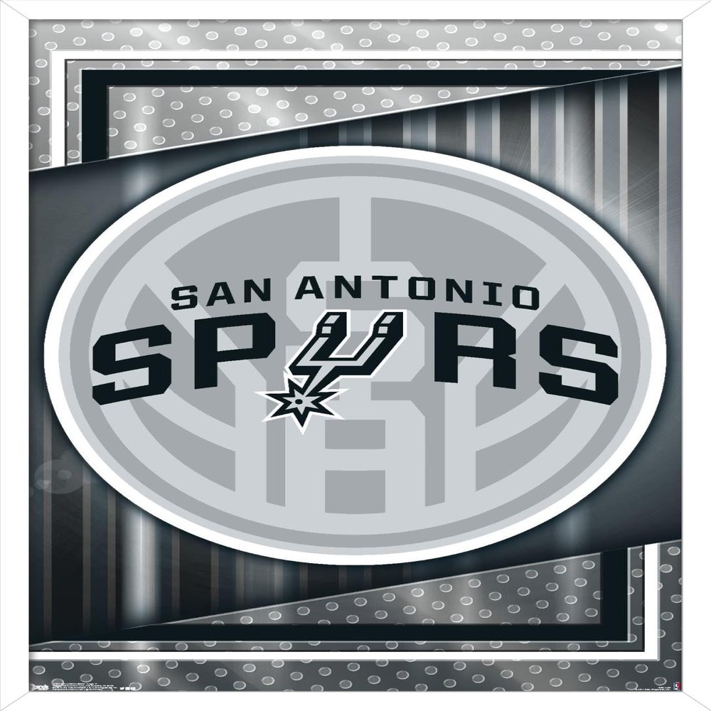 Trends International NBA San Antonio Spurs - Logo 17 Wall Poster, 22.4L x 14.7W, White Framed Version