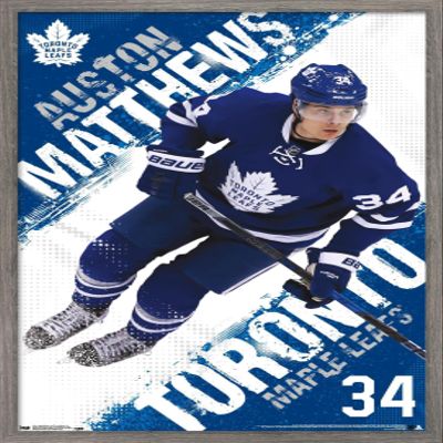 Trends International NHL Toronto Maple Leafs - Austin Matthews 16 Wall Poster, 22.375" x 34", Barnwood Framed Version