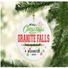 New Home Ornament Granite Falls Washington 2025 City Christmas Tree Decoration Moving Gift for Families Neighbors Couples Friends Hometown Pride Keepsake Souvenir Rustic 3" White view 1