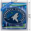 Trends International NBA Minnesota Timberwolves - Logo 17 Wall Poster, 22.4L x 14.7W, Silver Framed Version view 3