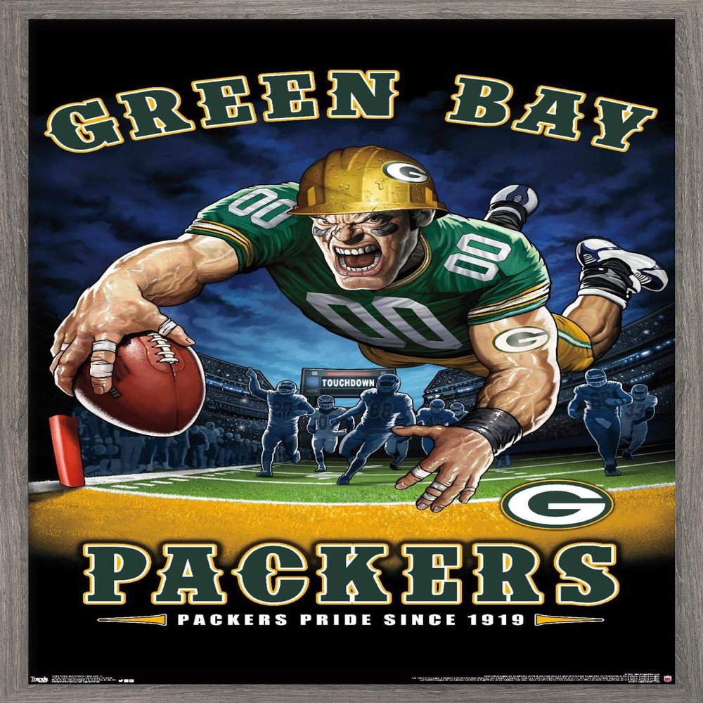 Trends International NFL Green Bay Packers - End Zone 17 Wall Poster, 22.375" x 34", Barnwood Framed Version