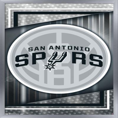 Trends International NBA San Antonio Spurs - Logo 17 Wall Poster, 22.4L x 14.7W, Silver Framed Version