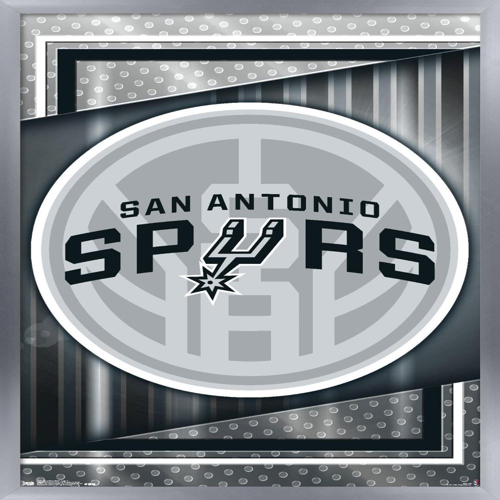 Trends International NBA San Antonio Spurs - Logo 17 Wall Poster, 22.4L x 14.7W, Silver Framed Version