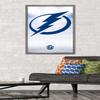 Trends International NHL Tampa Bay Lightning - Logo 17 Wall Poster, 22.375" x 34", Barnwood Framed Version view 2