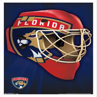 Trends International NHL Florida Panthers Mask 16 Wall Poster, 14.725" x 22.375", White Framed Version