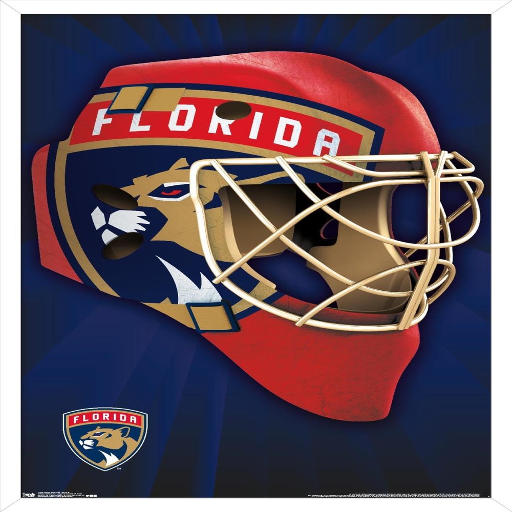 Trends International NHL Florida Panthers Mask 16 Wall Poster, 14.725" x 22.375", White Framed Version