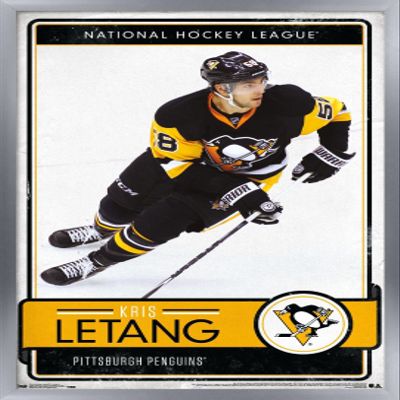 Trends International NHL Pittsburgh Penguins - Kris Letang 16 Wall Poster, 14.725" x 22.375", Silver Framed Version