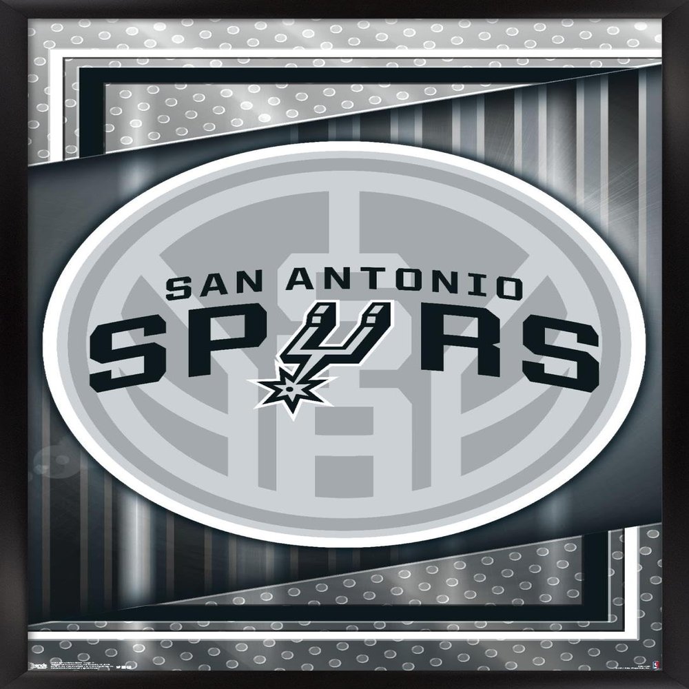 Trends International NBA San Antonio Spurs - Logo 17 Wall Poster, 22.4L x 14.7W, Black Framed Version