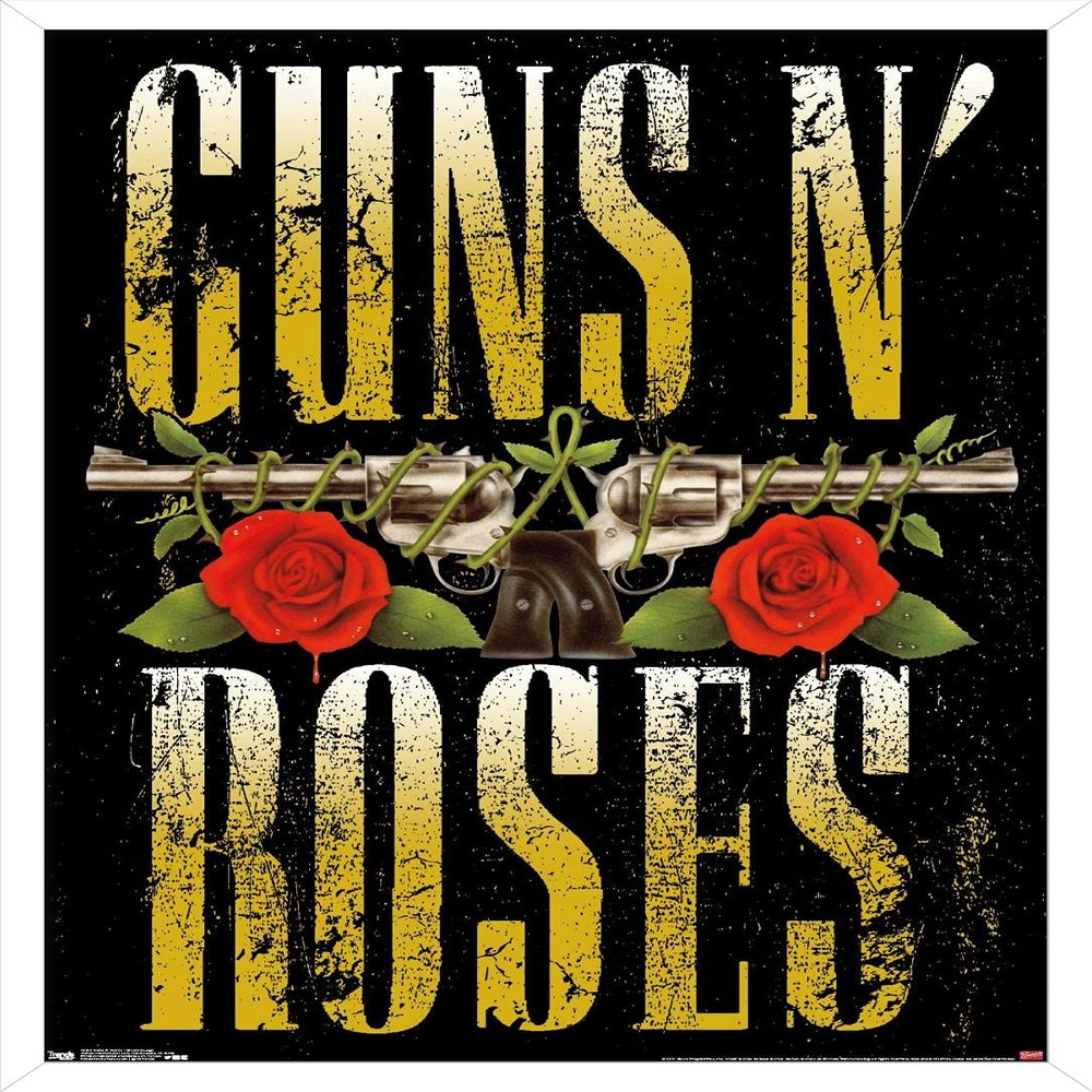 Guns N' Roses - Stacked Logo Wall Poster, 22.4L" x 14.7W", White Framed Version