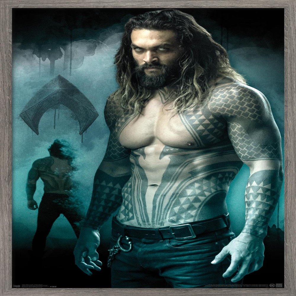 Trends International DC Comics Movie - Justice League - King of Atlantis Wall Poster, 22.375" x 34", Barnwood Framed Version