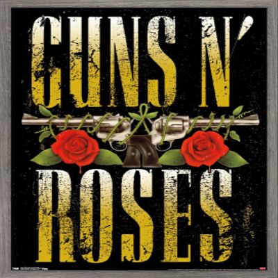 Guns N' Roses - Stacked Logo Wall Poster, 22.4L" x 14.7W", Barnwood Framed Version