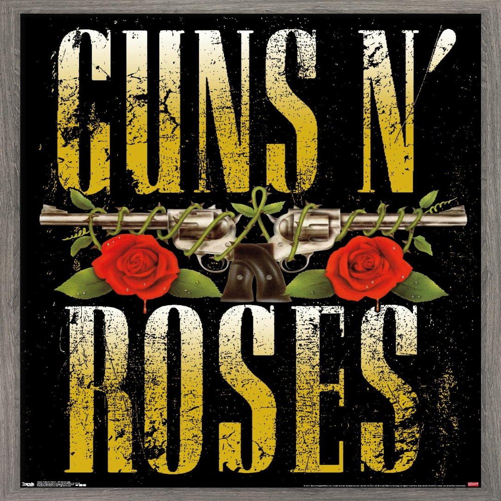 Guns N' Roses - Stacked Logo Wall Poster, 22.4L" x 14.7W", Barnwood Framed Version