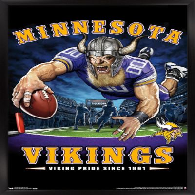 Trends International NFL Minnesota VIkings - End Zone 17 Wall Poster, 14.725" x 22.375", Black Framed Version