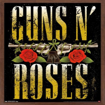 Guns N' Roses - Stacked Logo Wall Poster, 22.4L" x 14.7W", Mahogany Framed Version