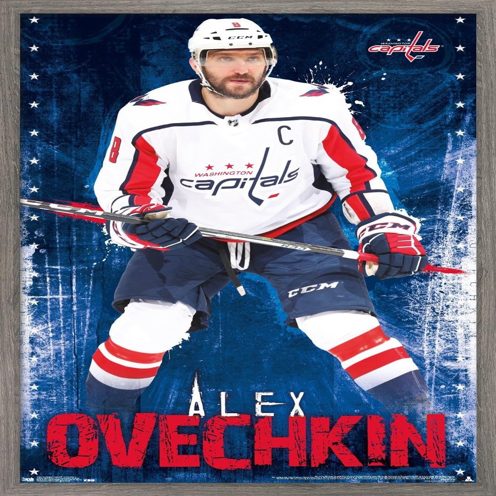 NHL Washington Capitals - Alex Ovechkin 17 Wall Poster, 34L" x 22.4W", Barnwood Framed Version